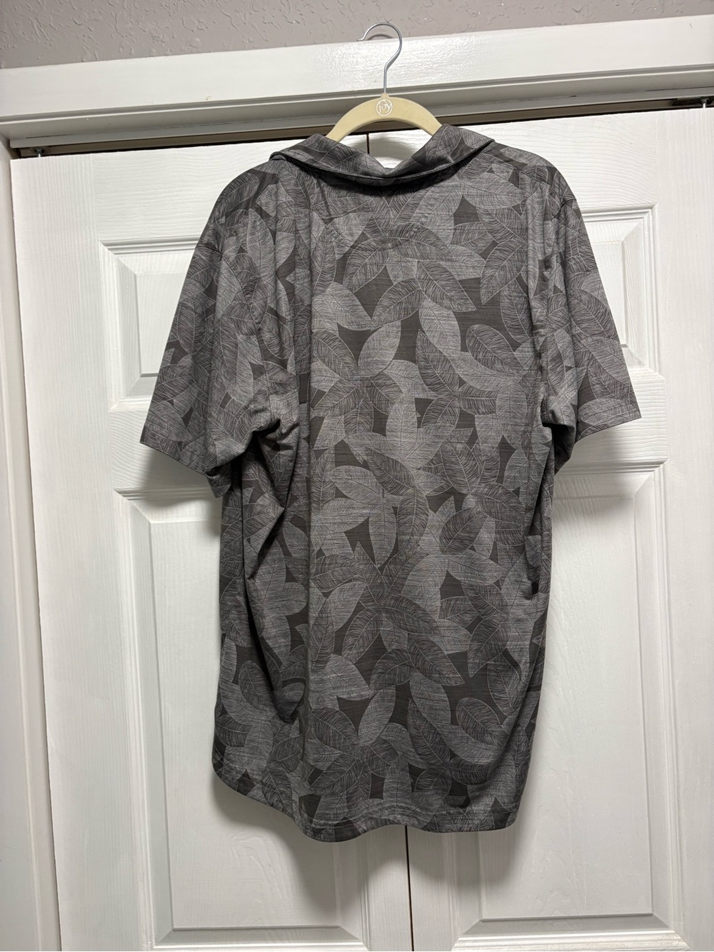 Puma Gray Leaf-Pattern Polo Shirt